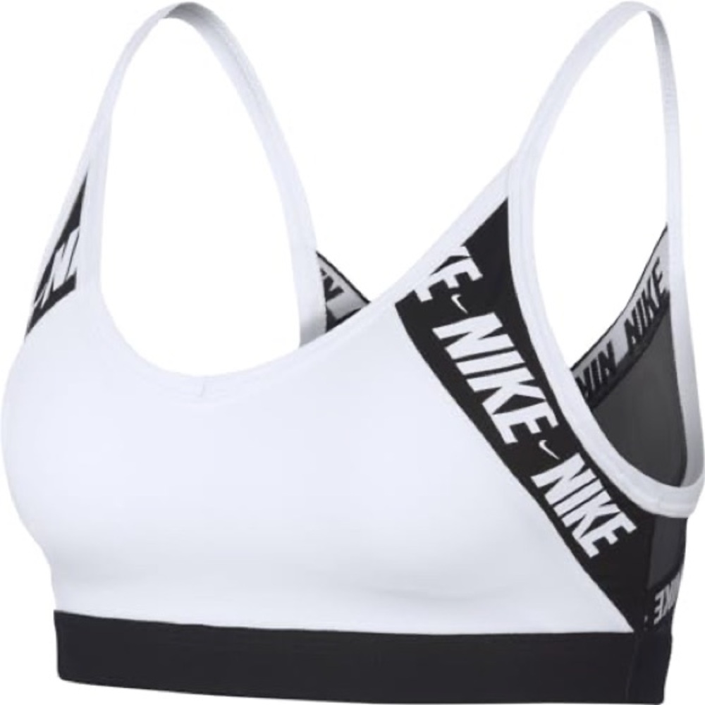 Nike Indy Logo Sports Bra Black White Mesh